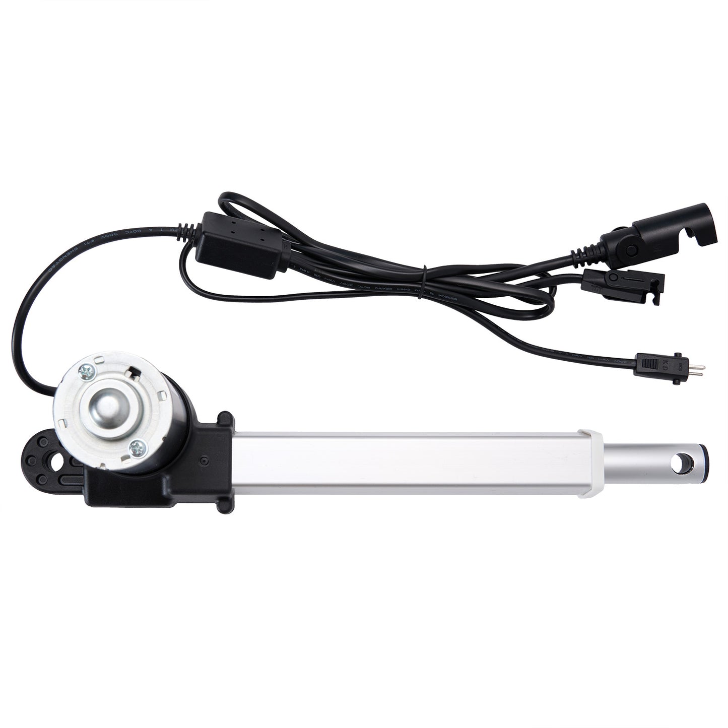 Mechanical actuator with wiring on a white background