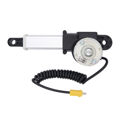 Car window motor with coiled cable on a white background