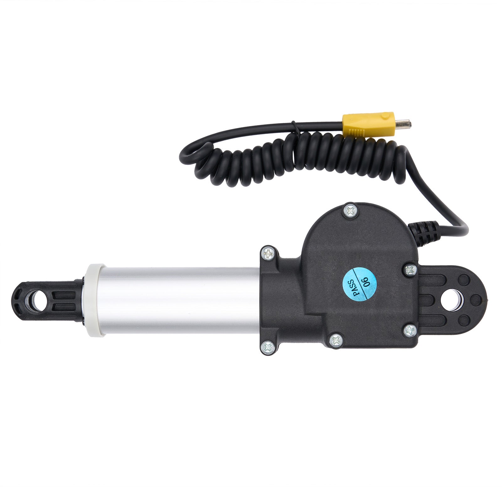 Mechanical component with coiled cable on a white background