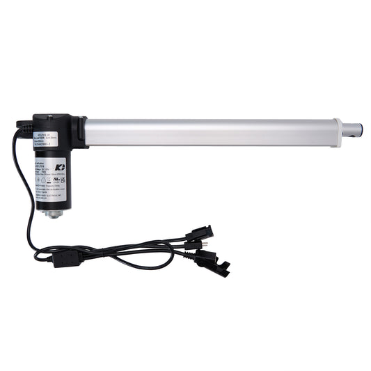 Linear actuator with cable on a white background