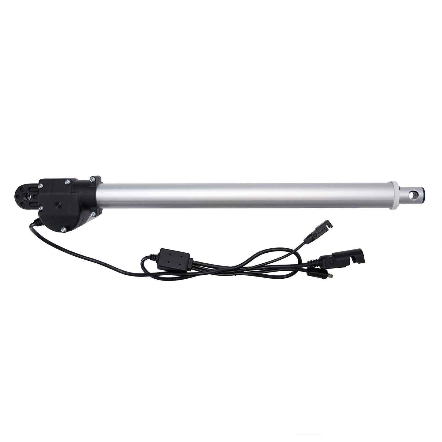 Electric actuator with wiring on a white background