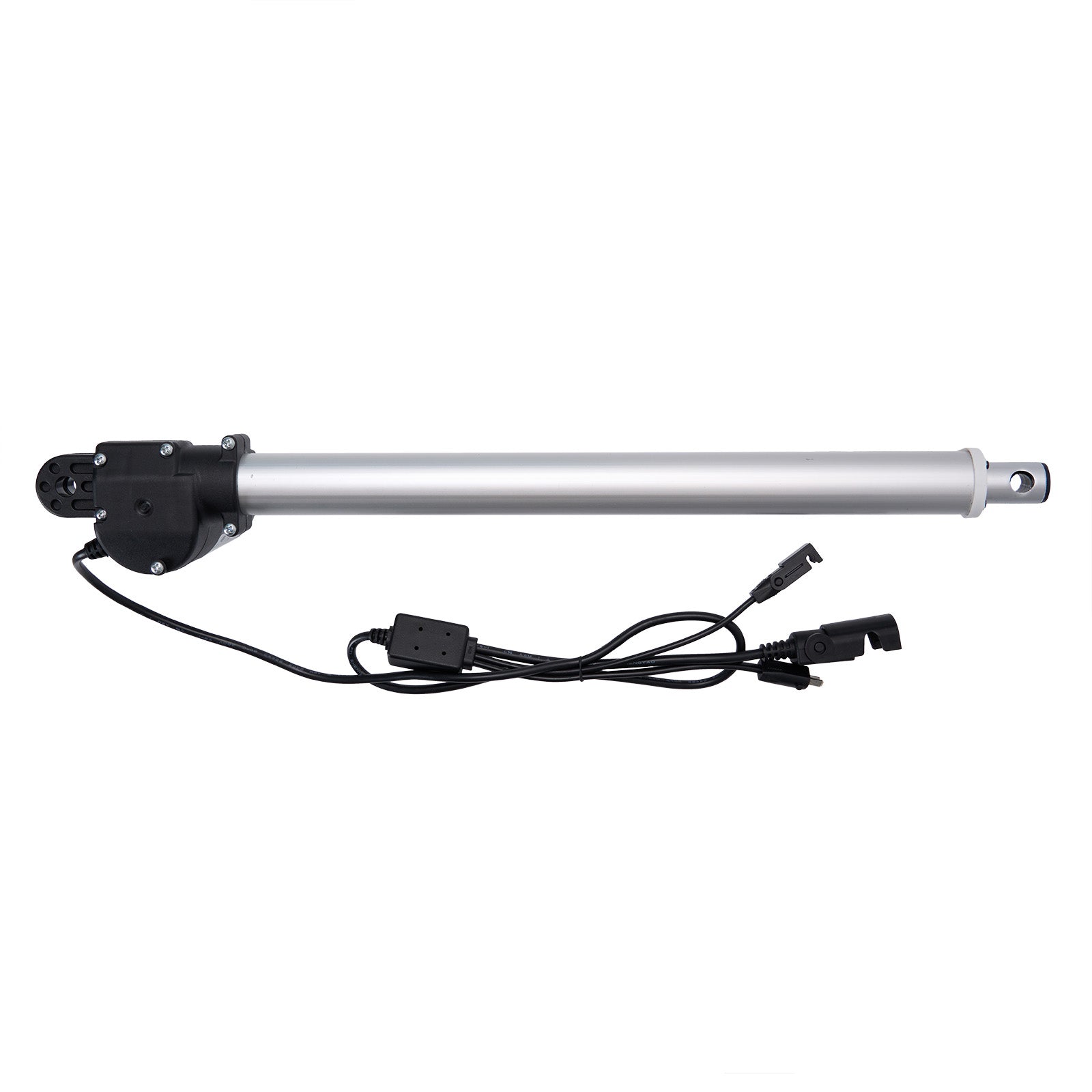 Electric actuator with wiring on a white background