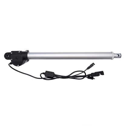 Electric actuator with wiring on a white background