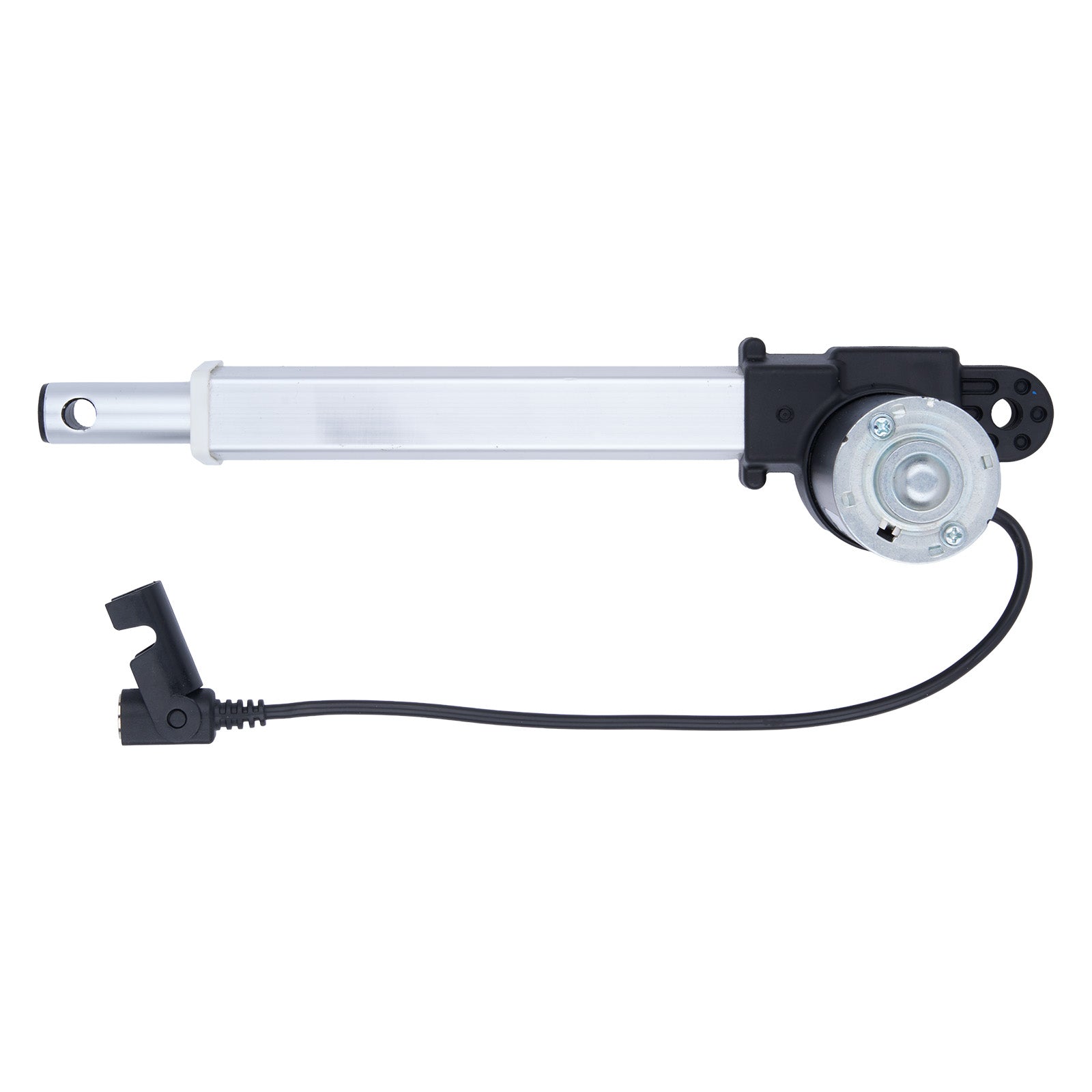 Motorized actuator with cable on a white background