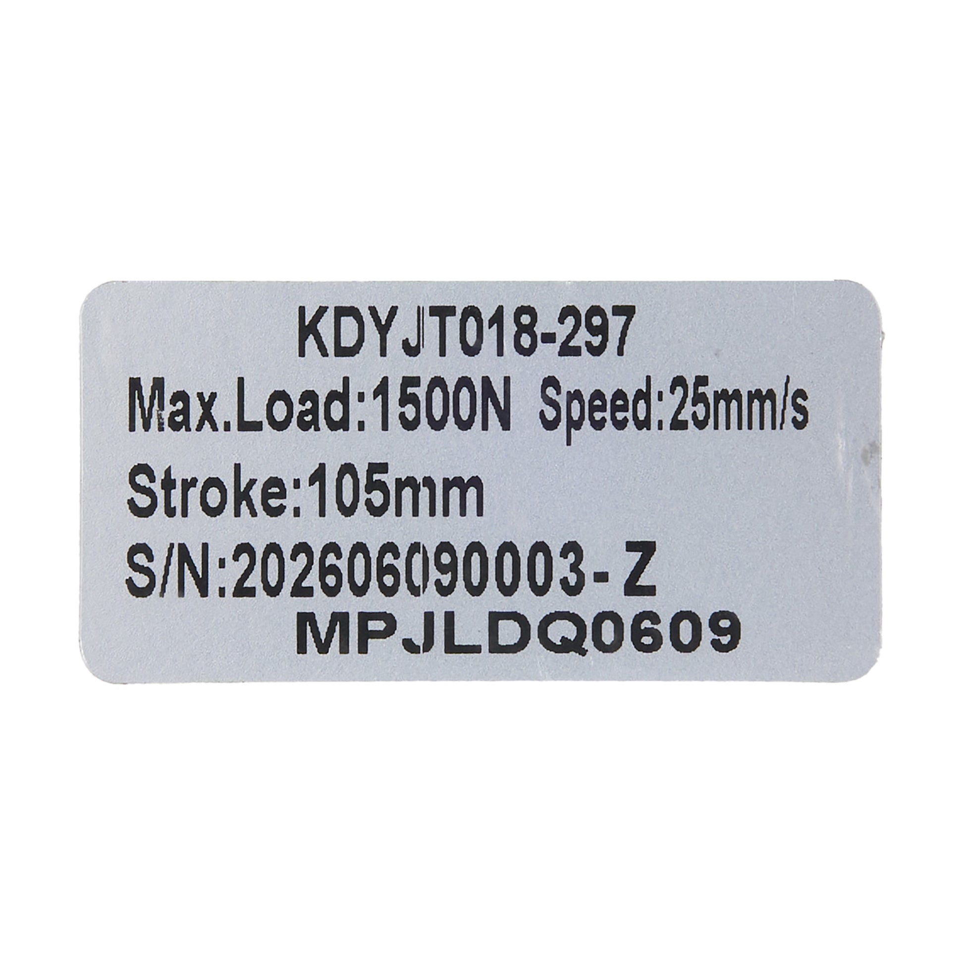 A rectangular gray label with rounded corners containing black printed text, shown on a plain white background.