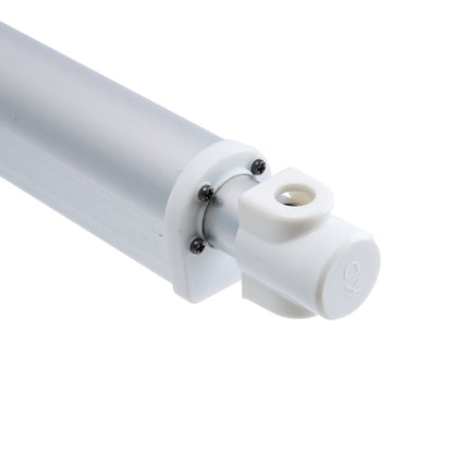 Close-up of a white fluorescent light bulb on a white background