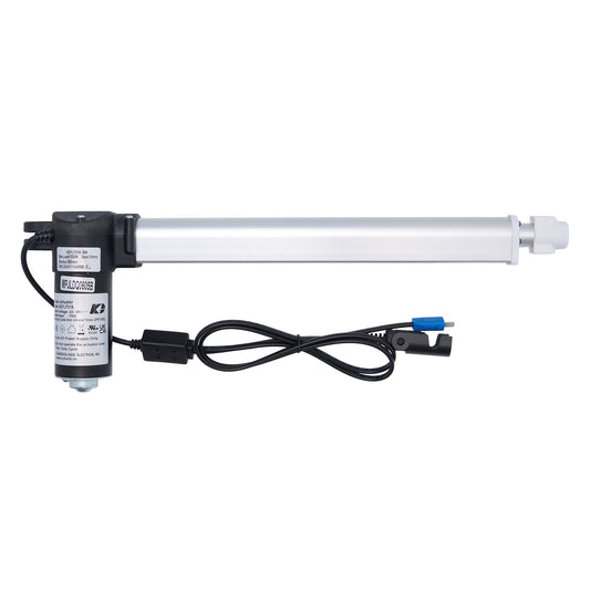 Tubular light fixture with power cord on a white background