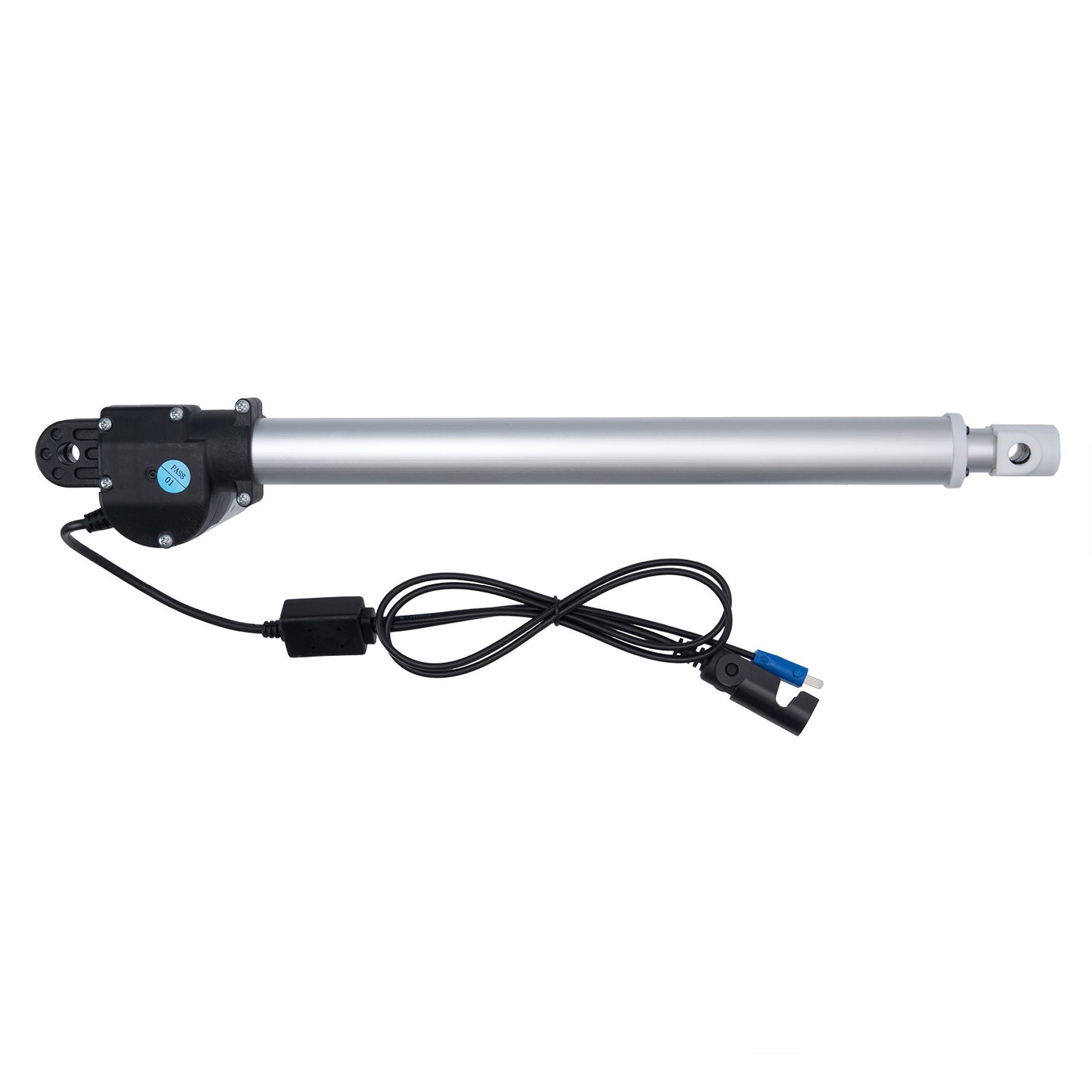 Linear actuator with cable on a white background