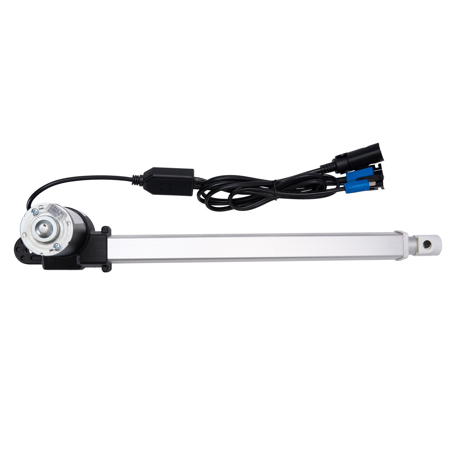 Mechanical arm with a motor and wiring on a white background