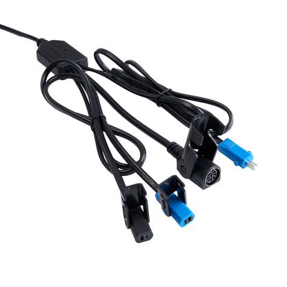 Electrical cable with connectors on a white background
