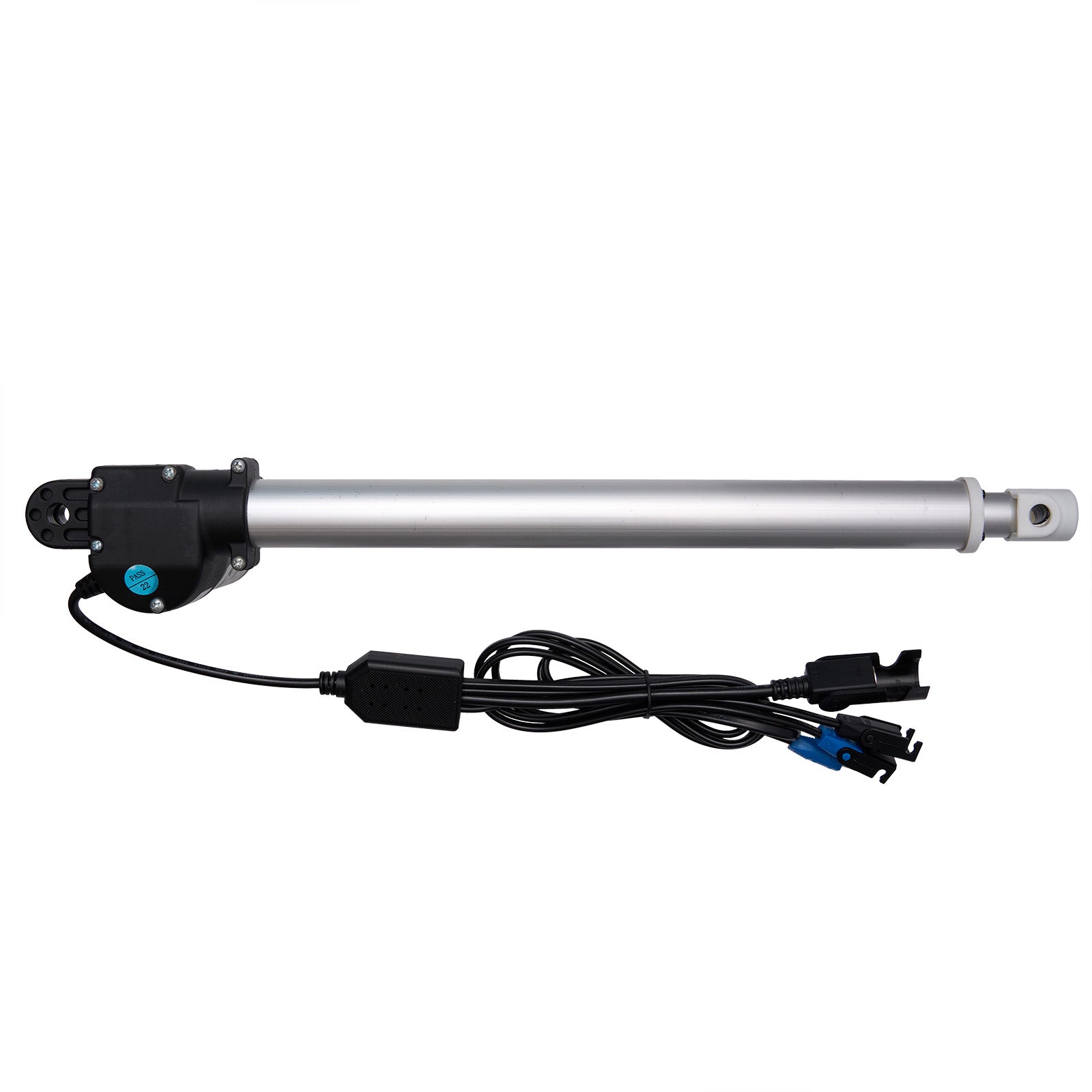 Linear actuator with cable on a white background