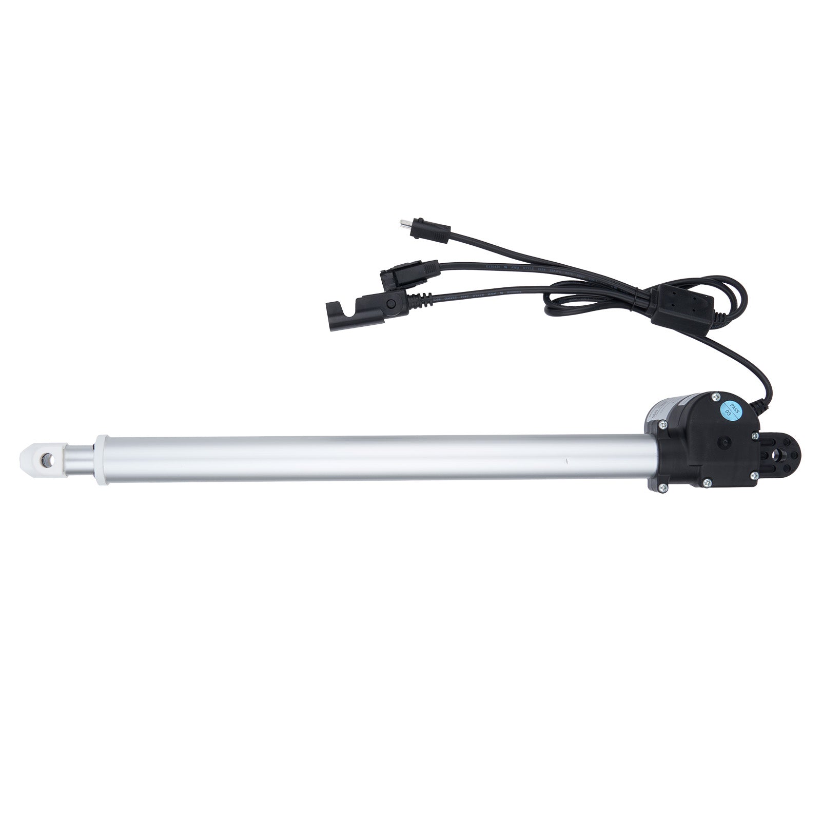 Linear actuator with cable on a white background