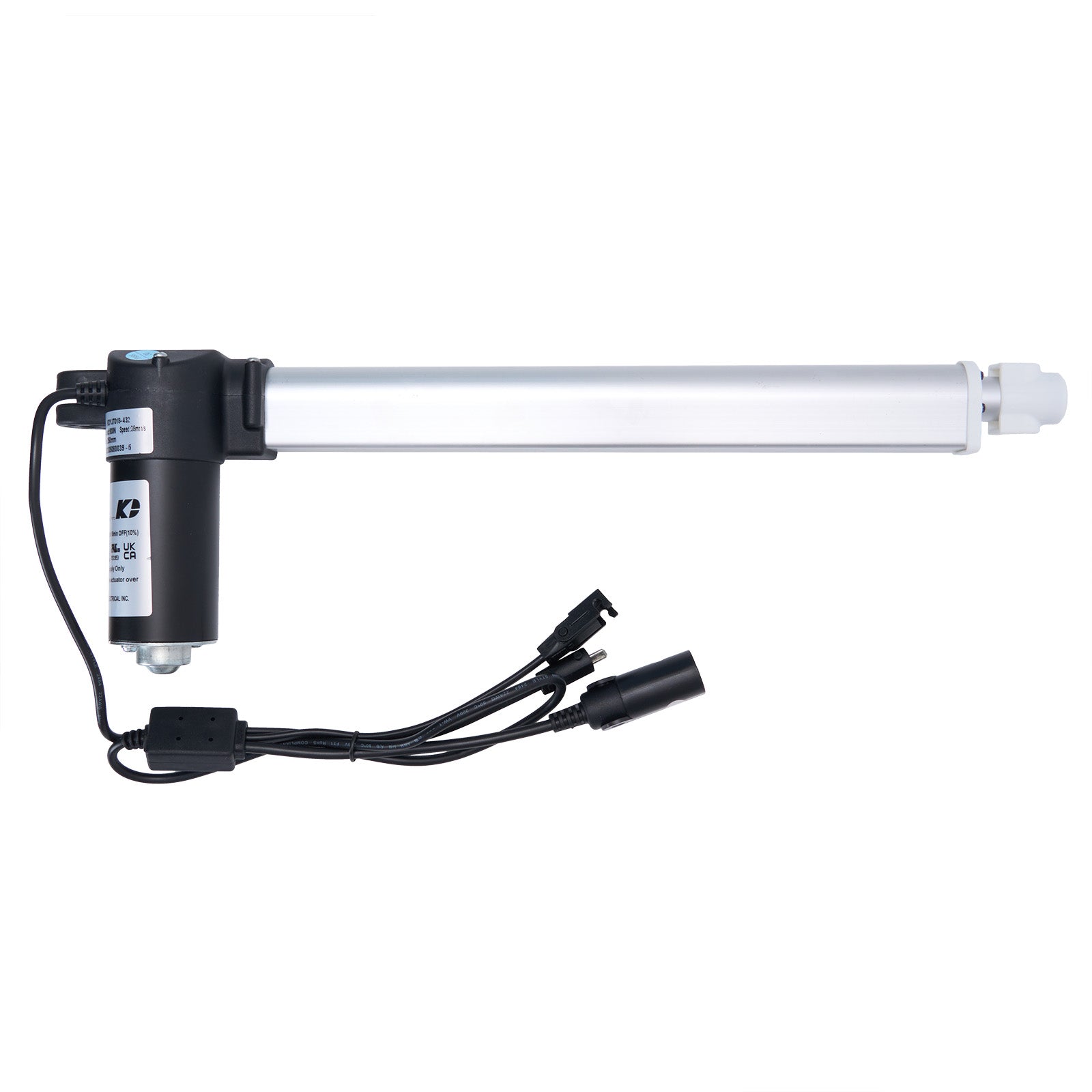 T8 LED tube light with driver on a white background