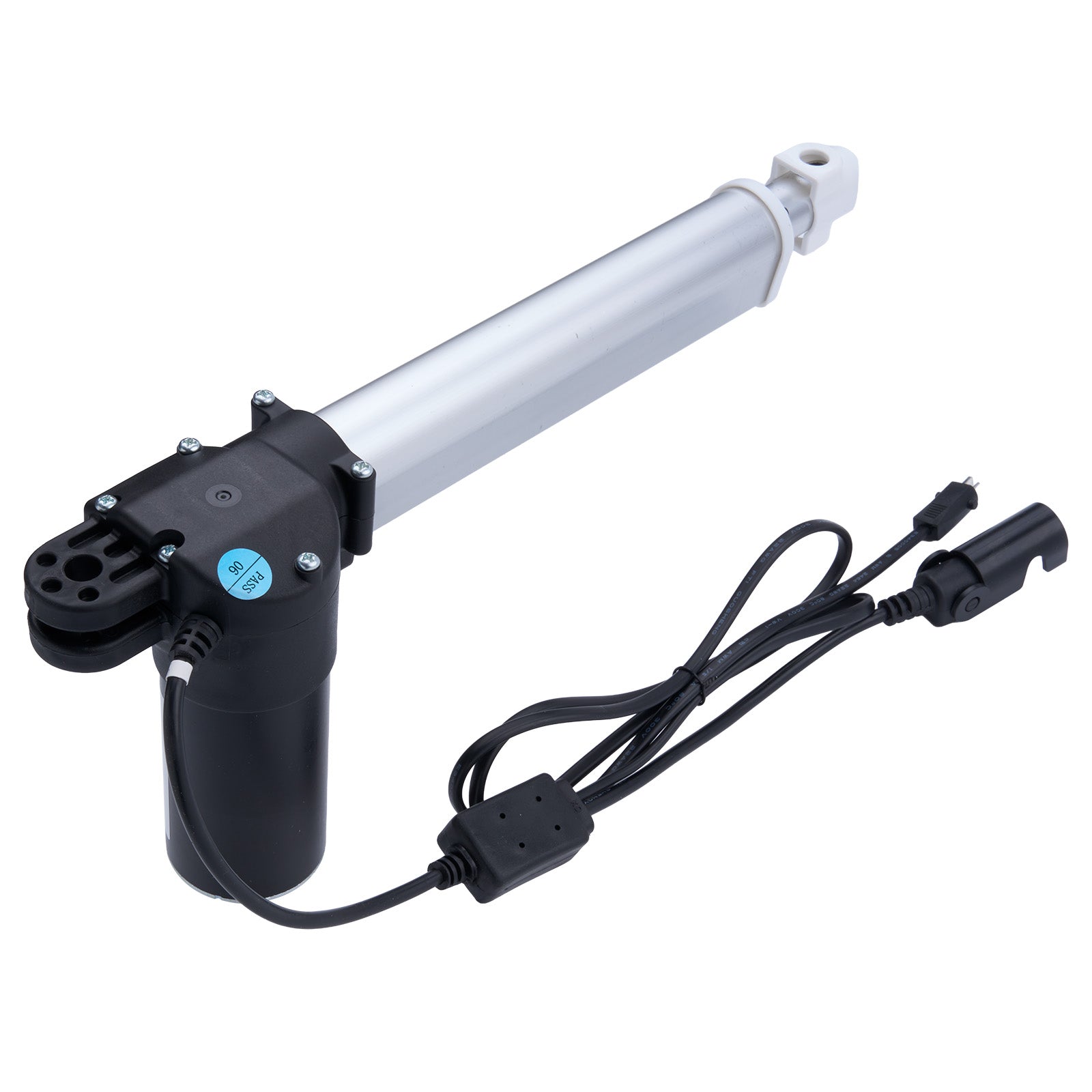 Electric actuator with cable on a white background