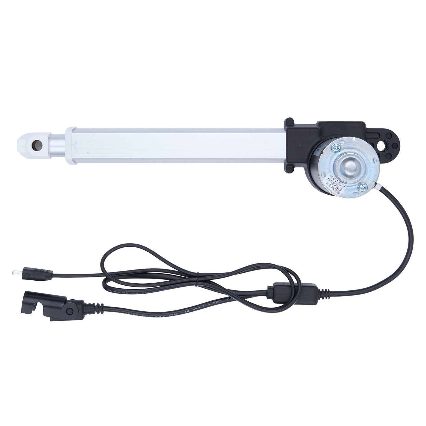 Car window motor with cable on a white background