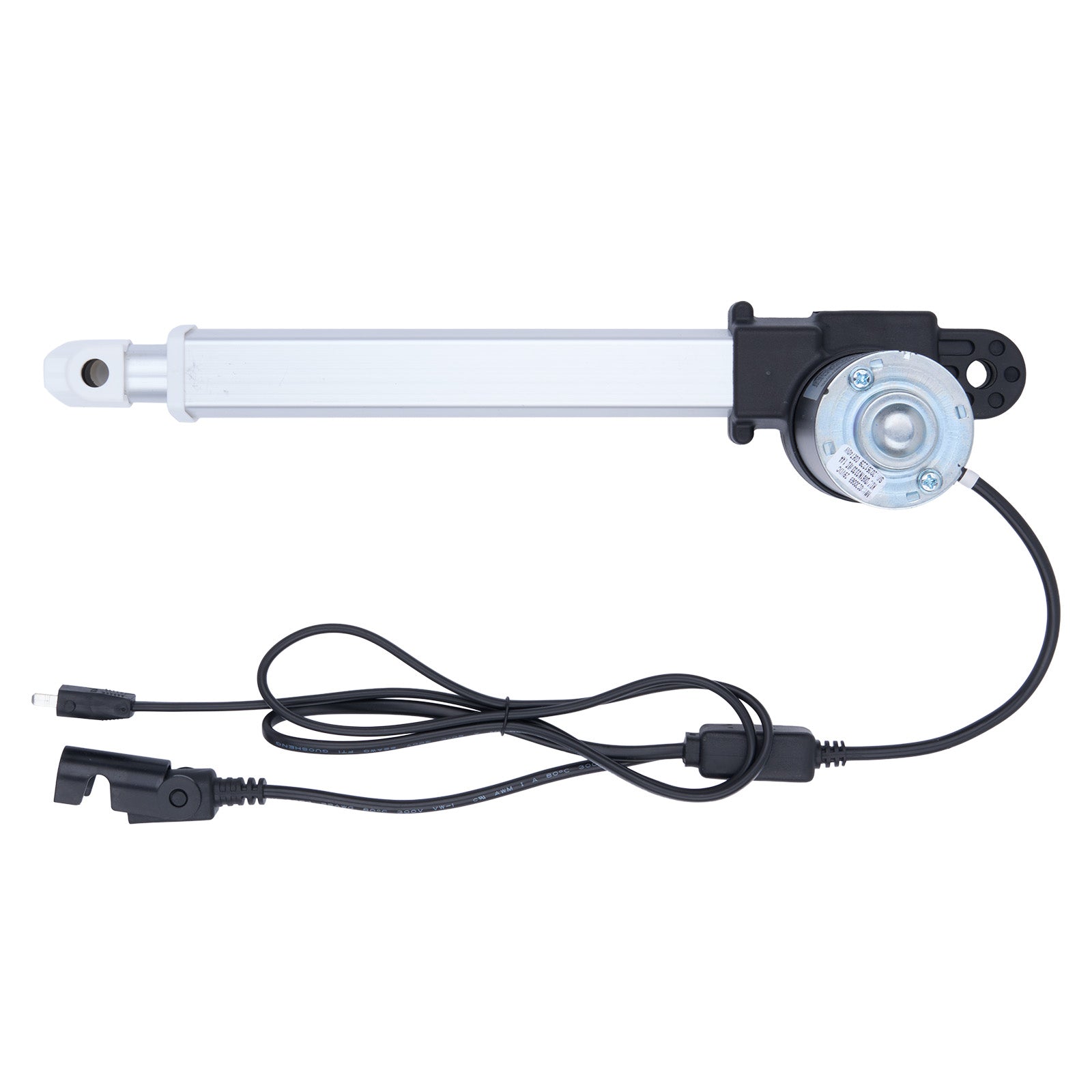 Car window motor with cable on a white background