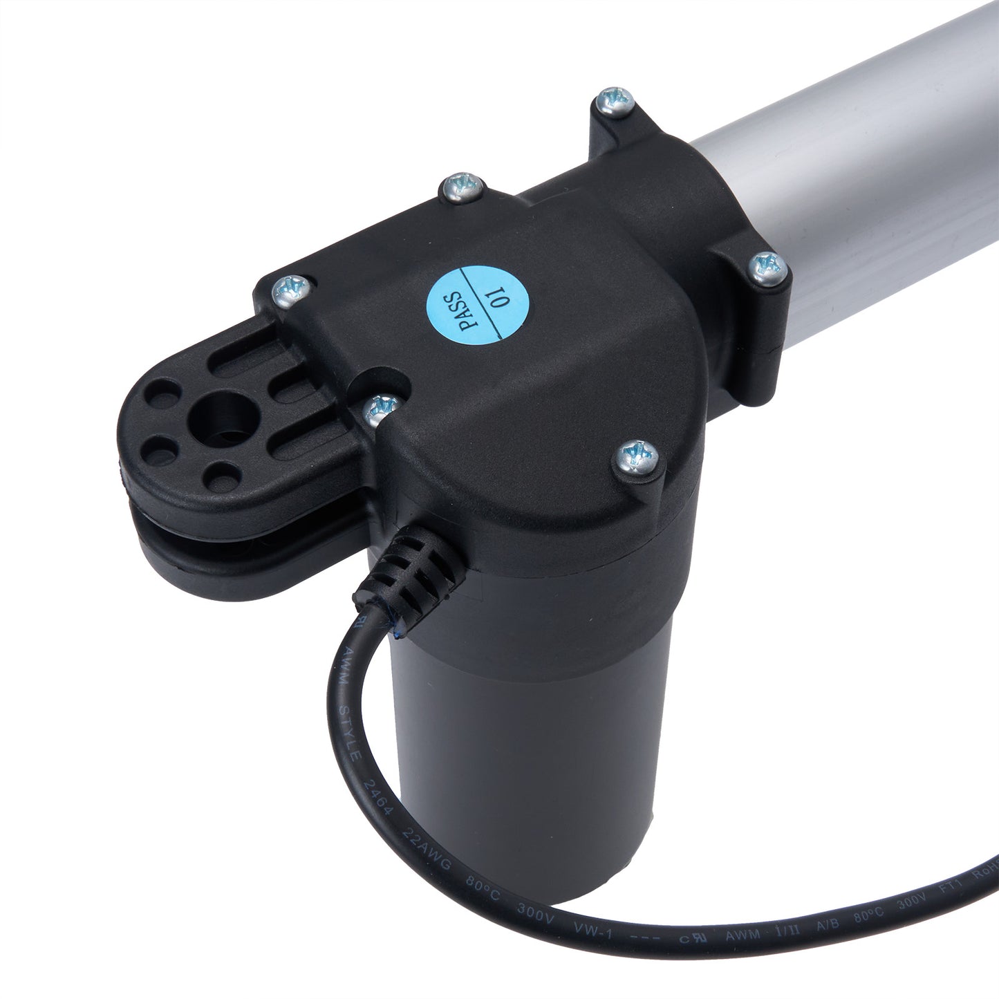 Black electric bike pump with visible brand logo on a white background