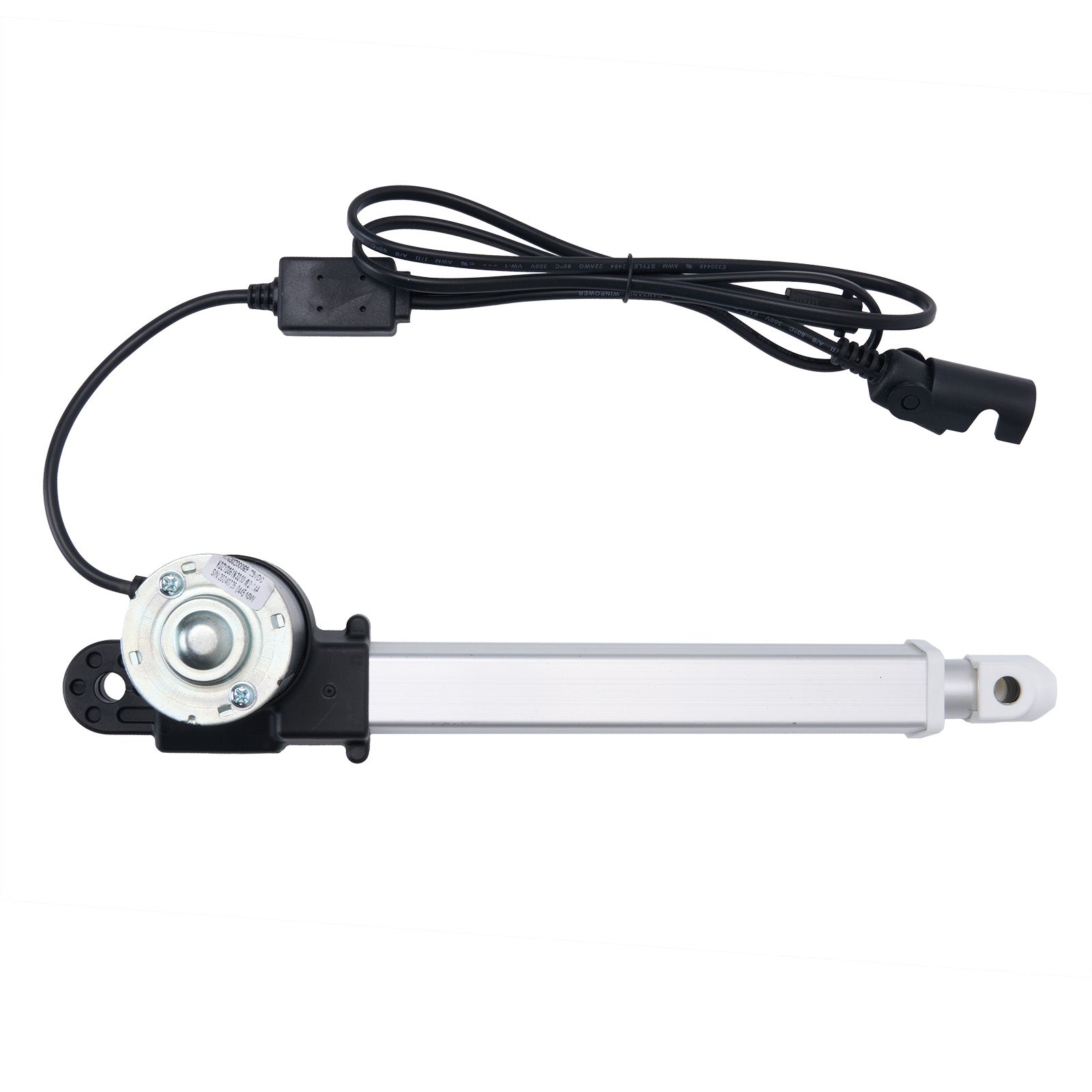 Motorized actuator with cables on a white background