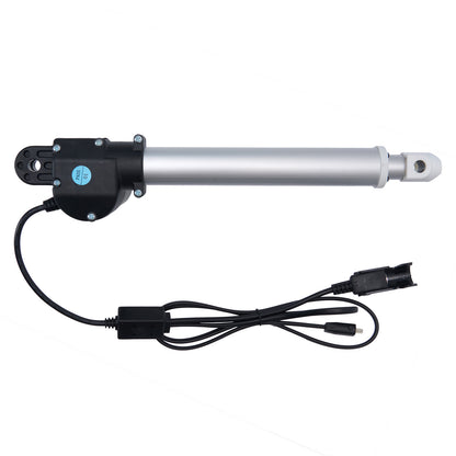 Linear actuator with wiring on a white background