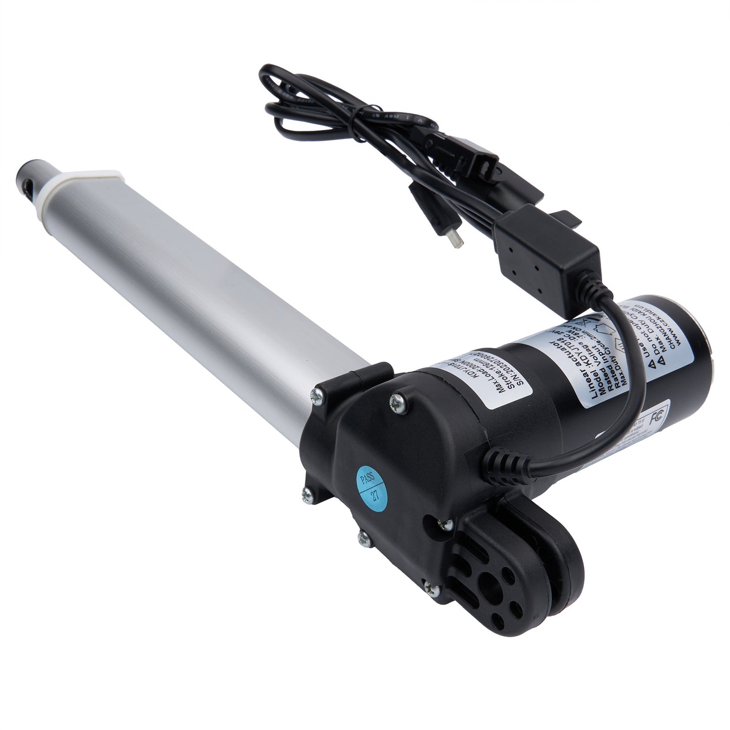 Electric actuator with cable on a white background