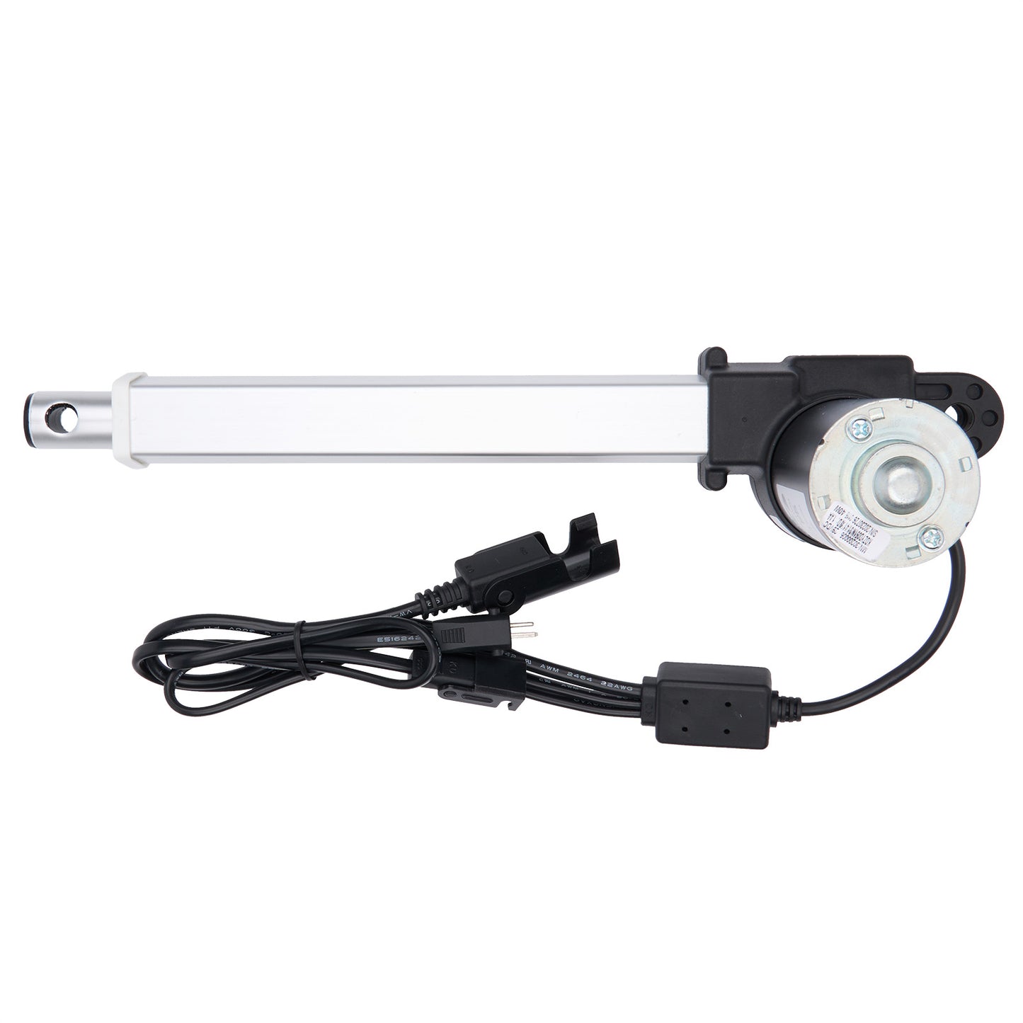 Mechanical linear actuator with cable on a white background