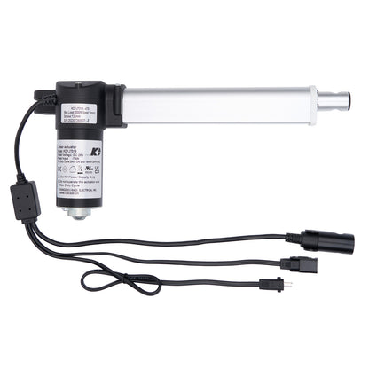 Electric actuator with wiring on a white background