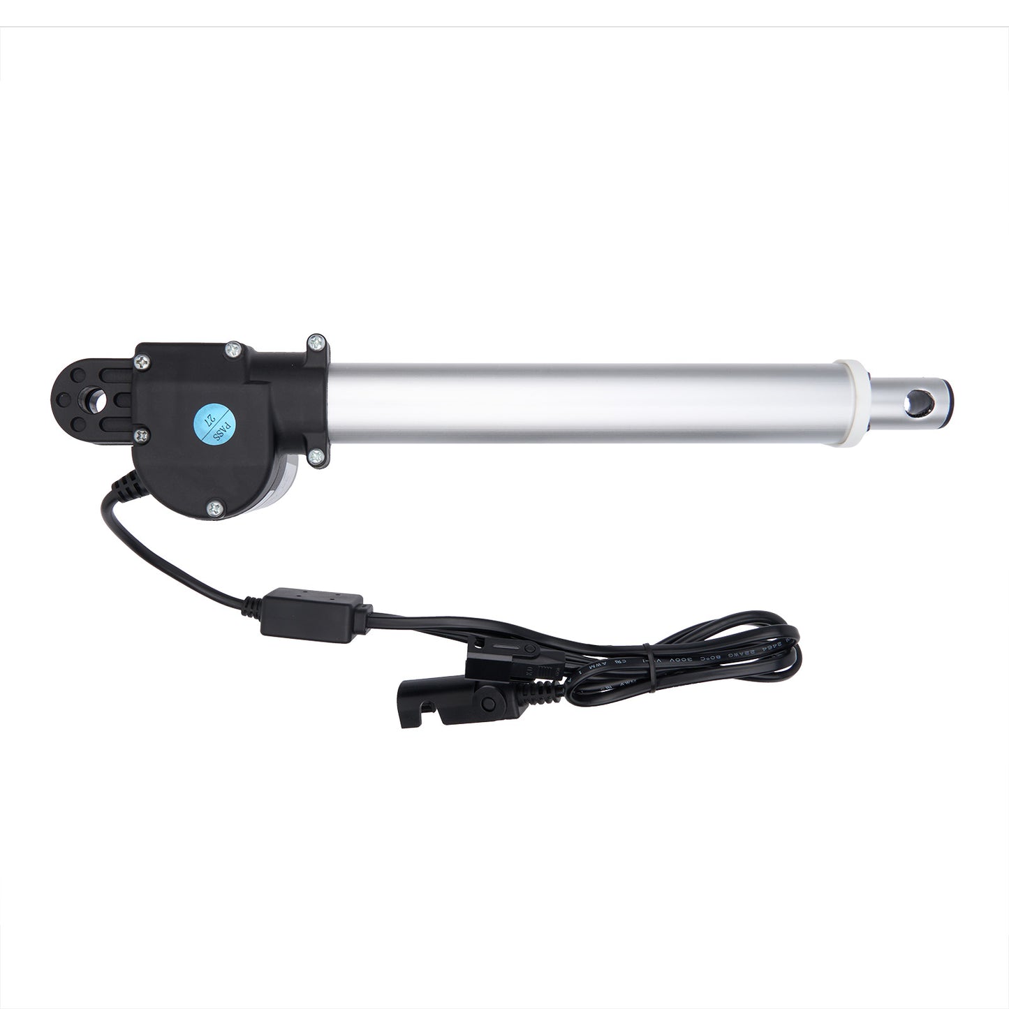 Linear actuator with cable on a white background
