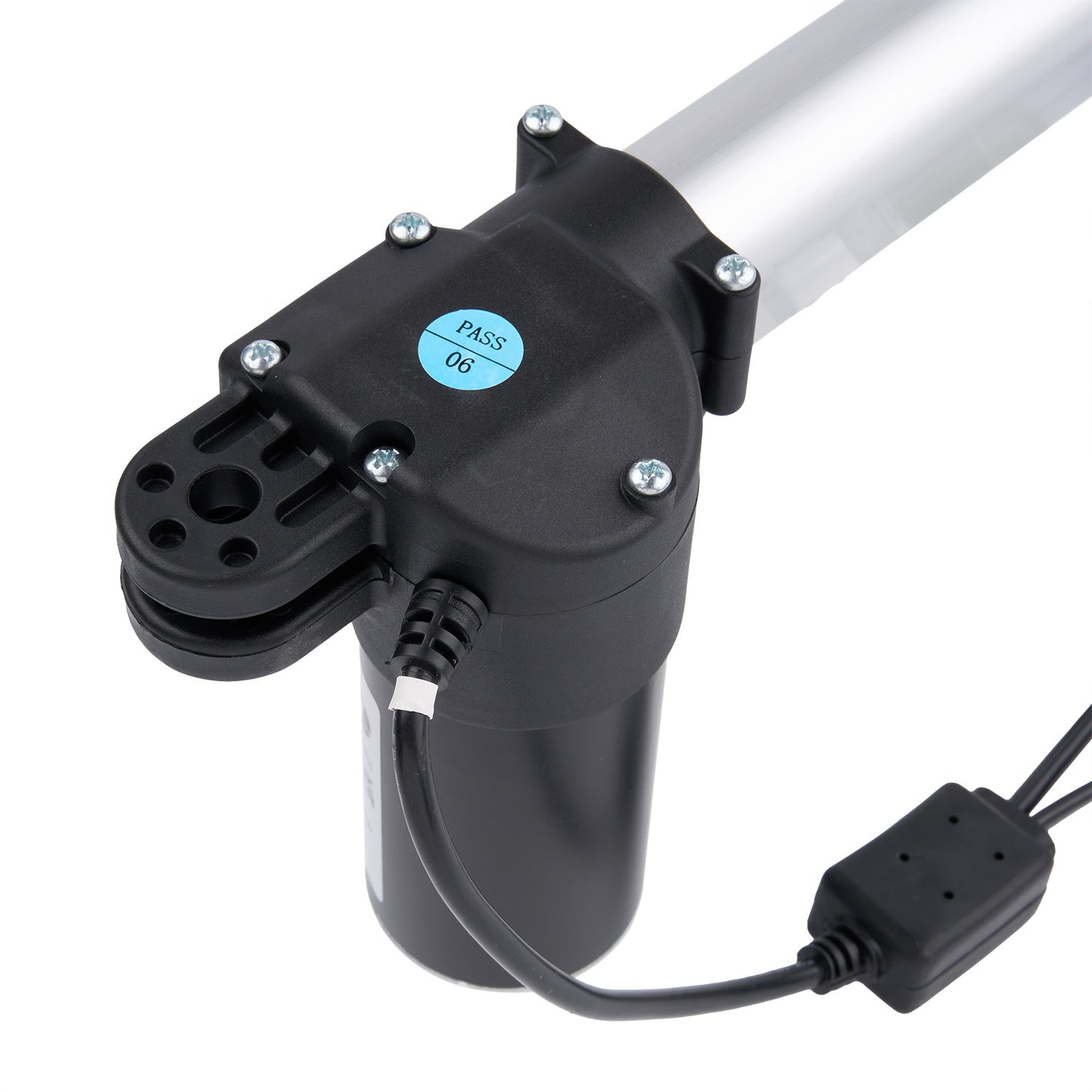 Electric bike motor with cable on a white background