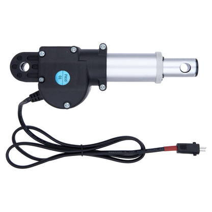 Electric linear actuator with wiring on a white background