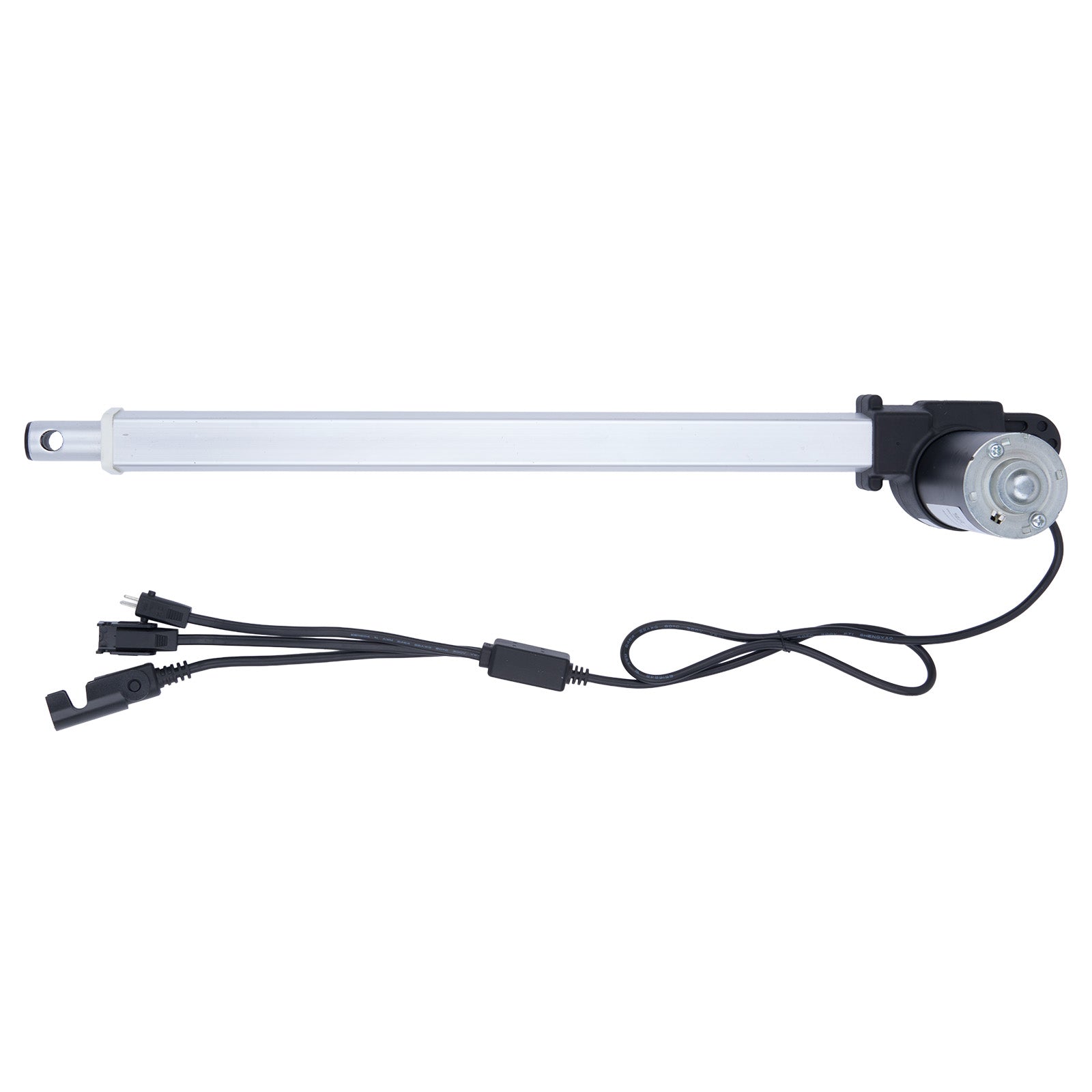 Linear actuator with cables on a white background