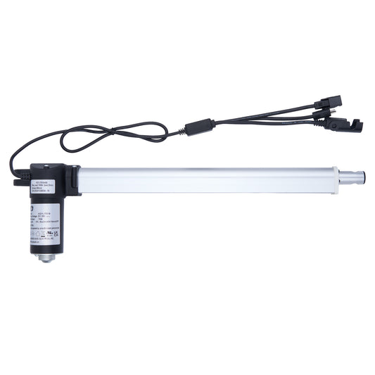 Linear actuator with cable on a white background