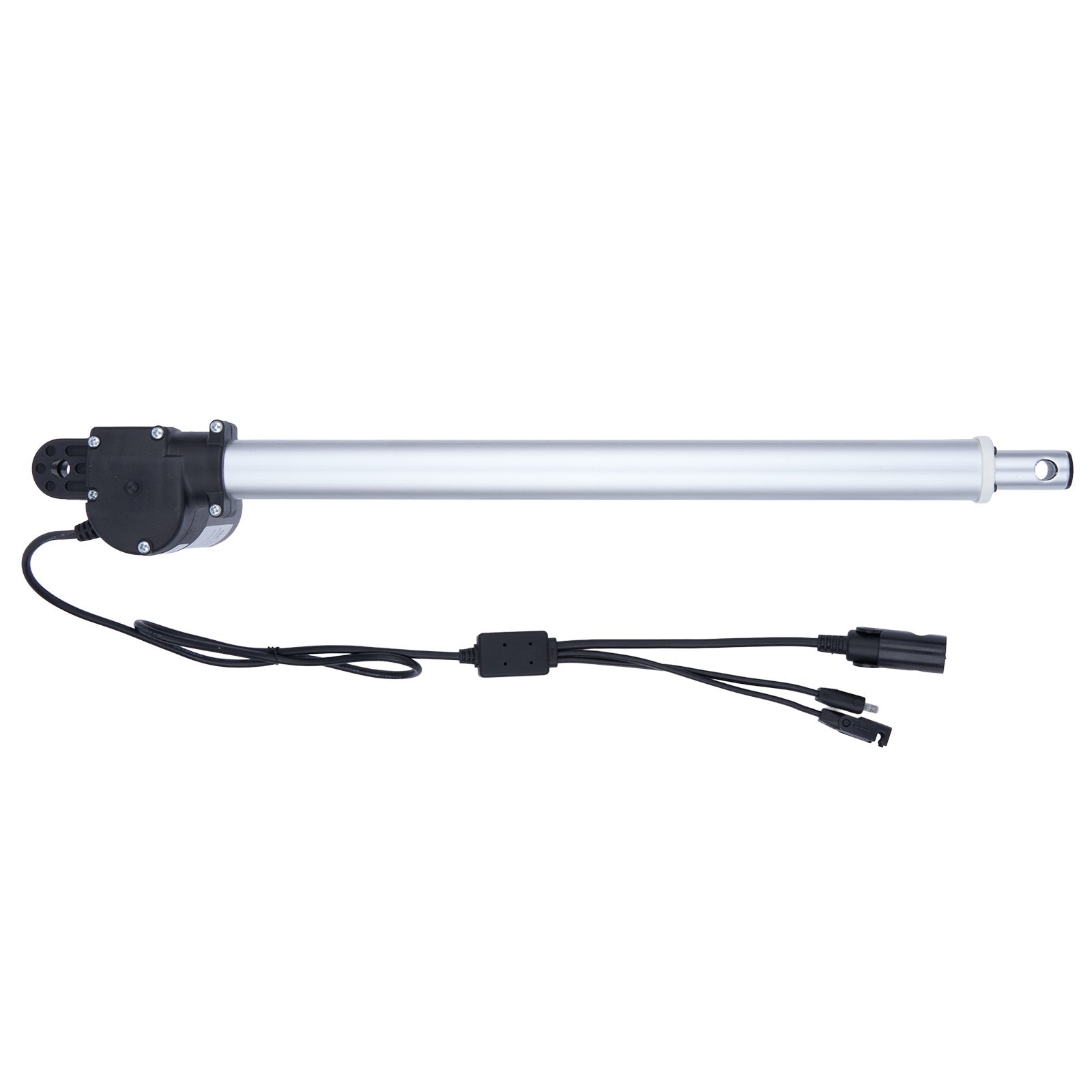 Linear actuator with cable on a white background