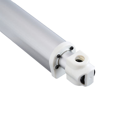 T8 LED tube light on a white background