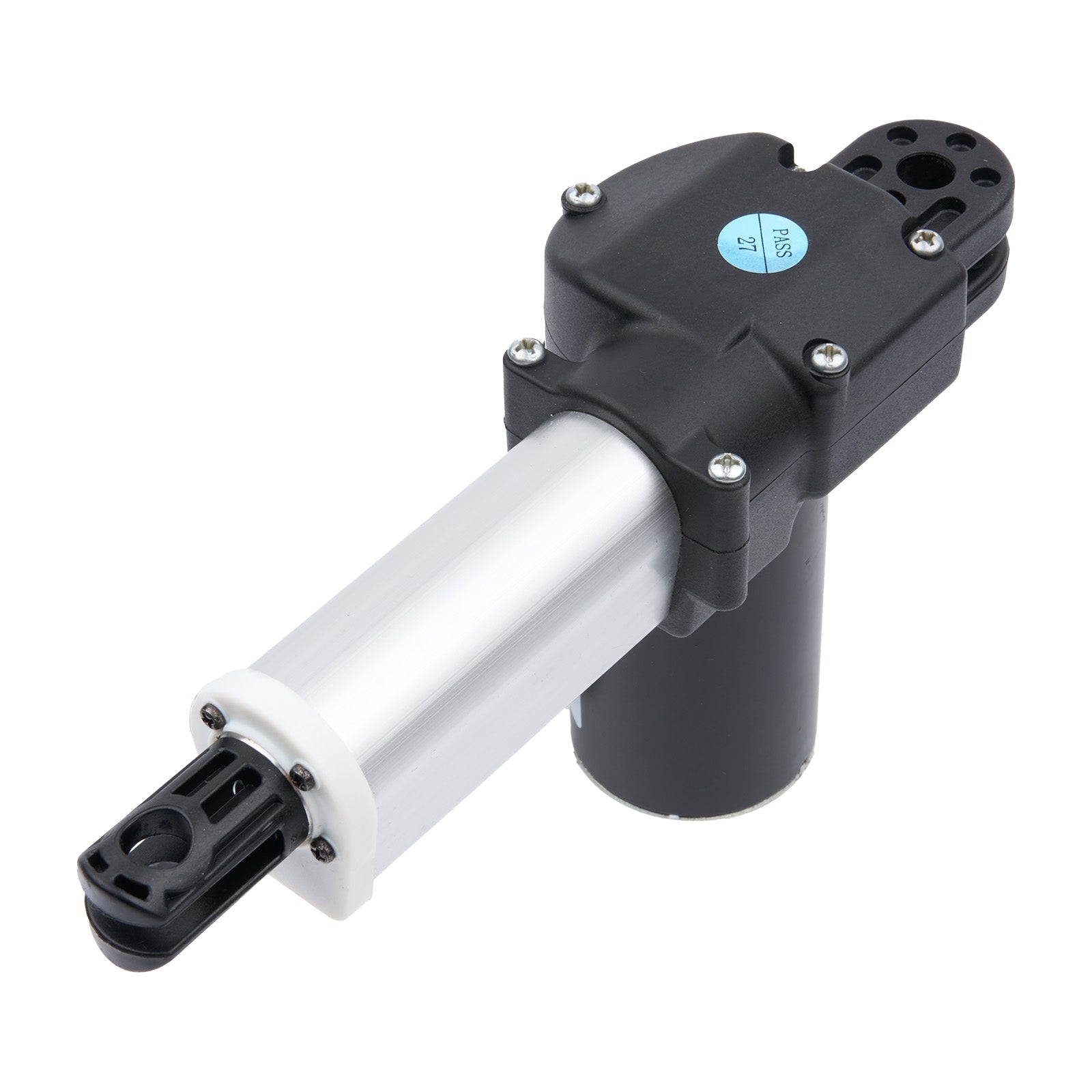 Mechanical component with black and white design on a white background