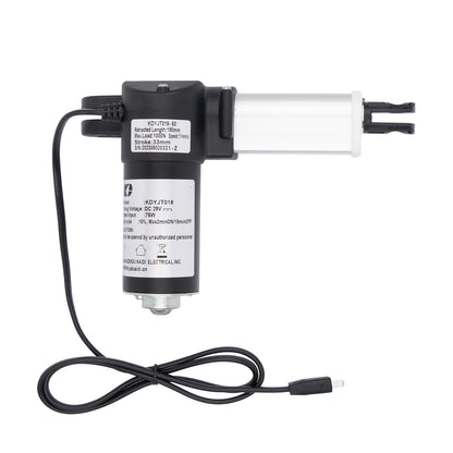 Electric actuator with cable on a white background