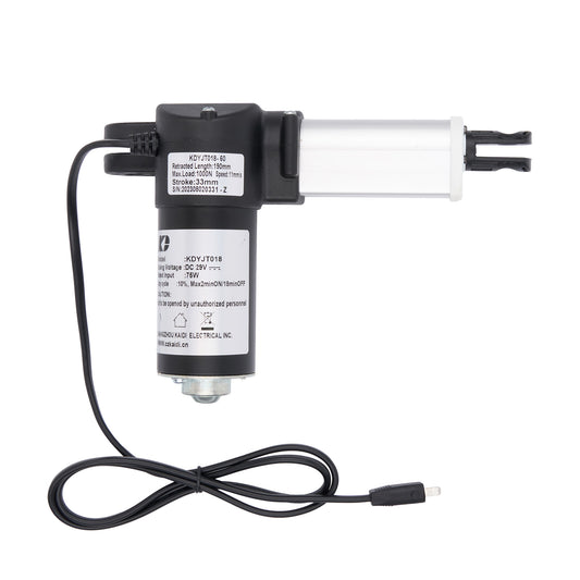 Electric actuator with cable on a white background