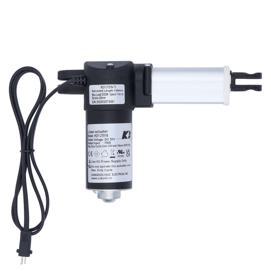 Electric actuator with cable on a white background