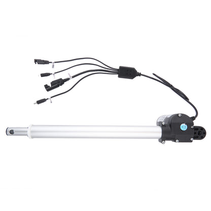 Electric actuator with wiring on a white background