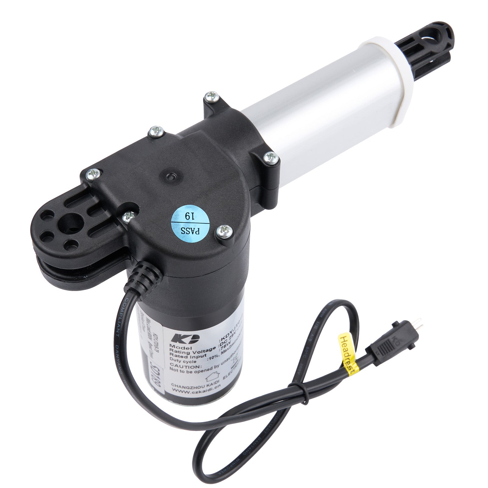 Electric pump with black and white design on a white background