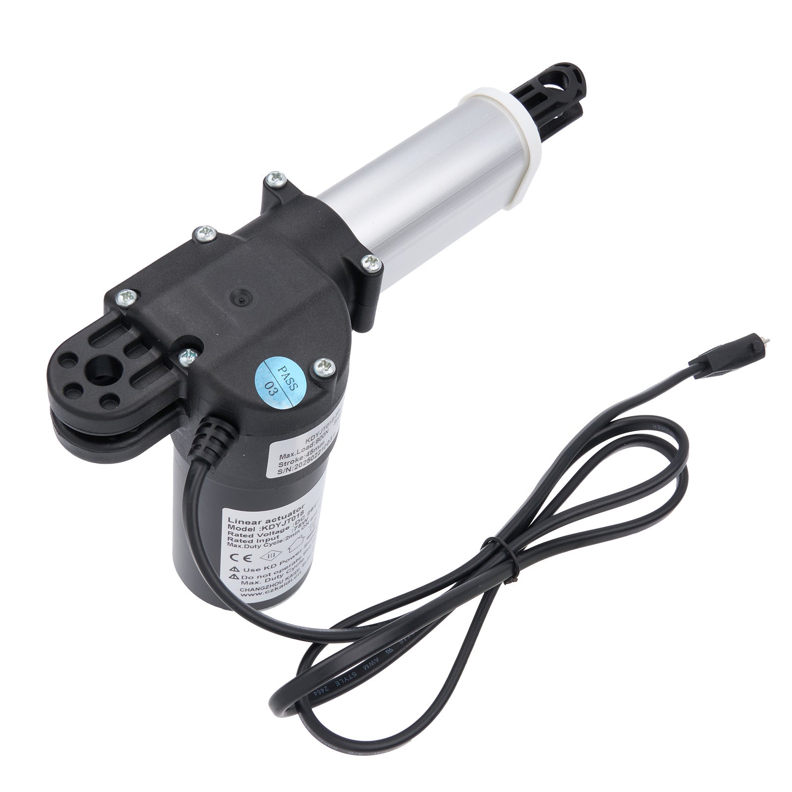 Electric pump with black cable on a white background