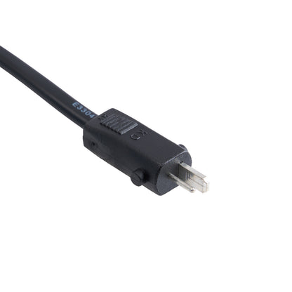 Black electrical plug on a white background