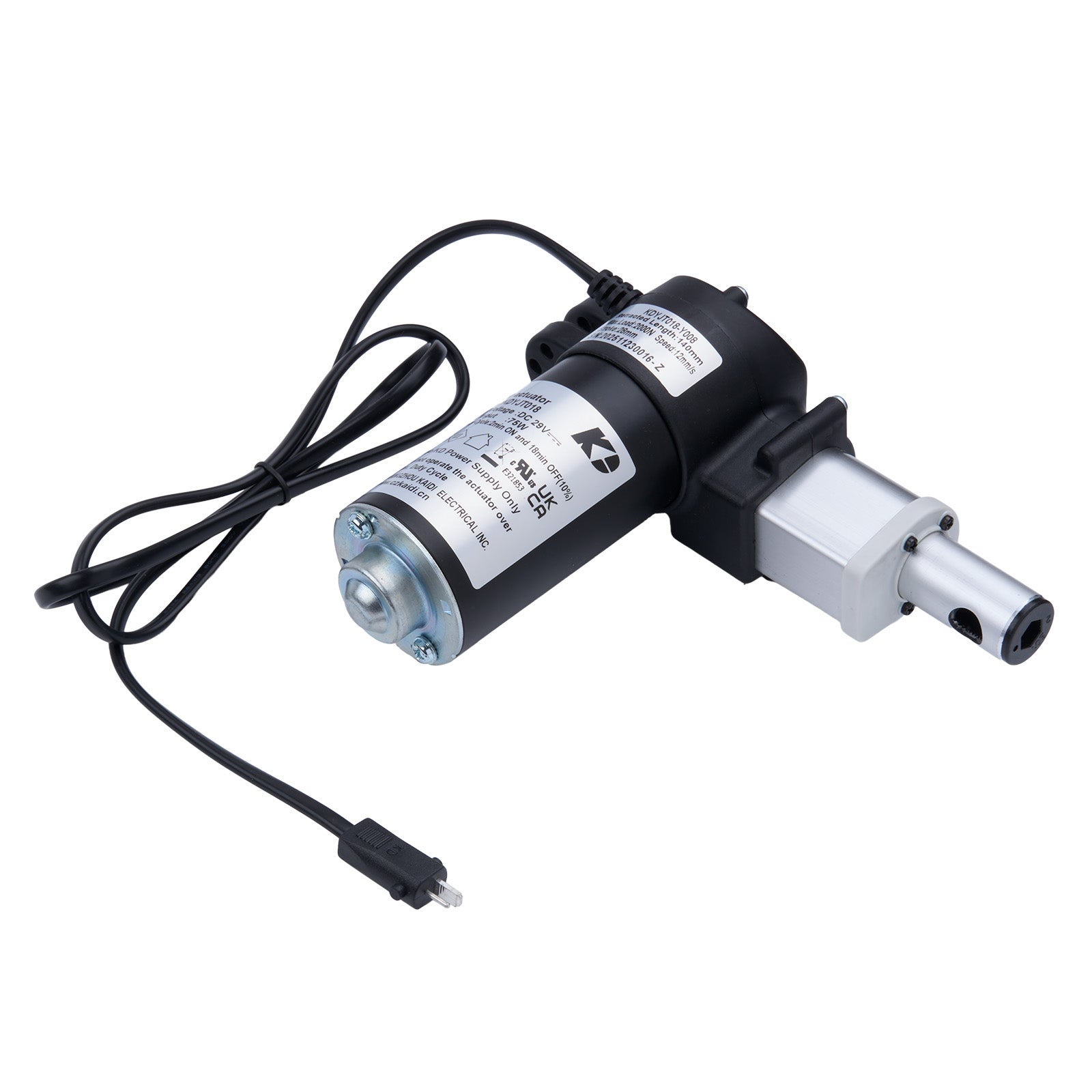 Electric motor with cable on a white background