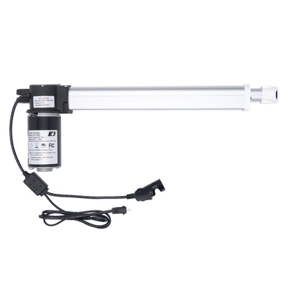 Linear actuator with power supply on a white background