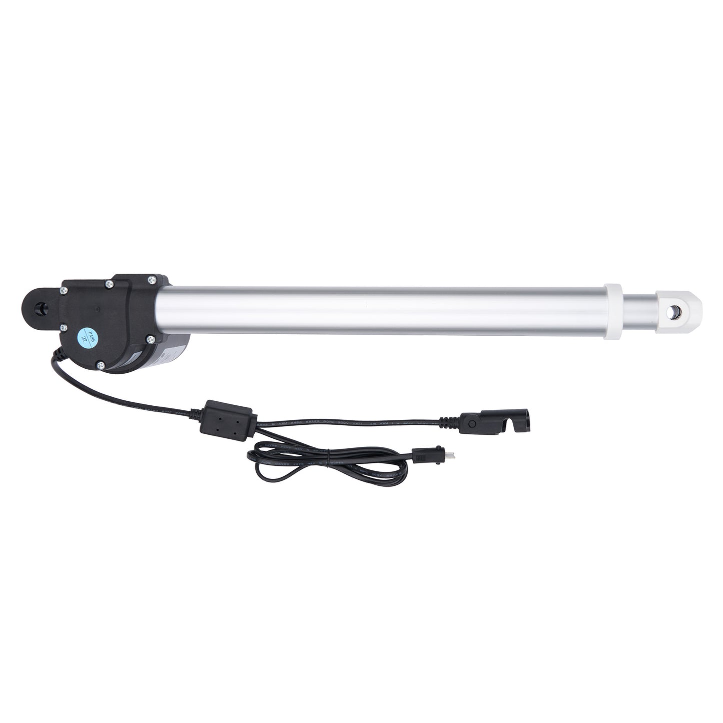 Linear actuator with power cable on a white background