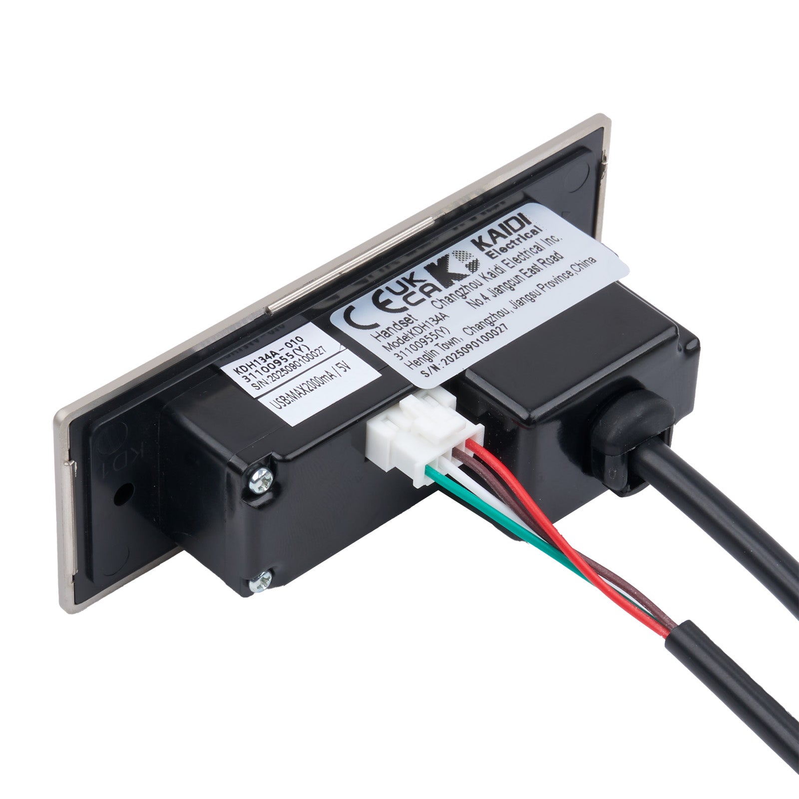 Electrical component with wiring on a white background