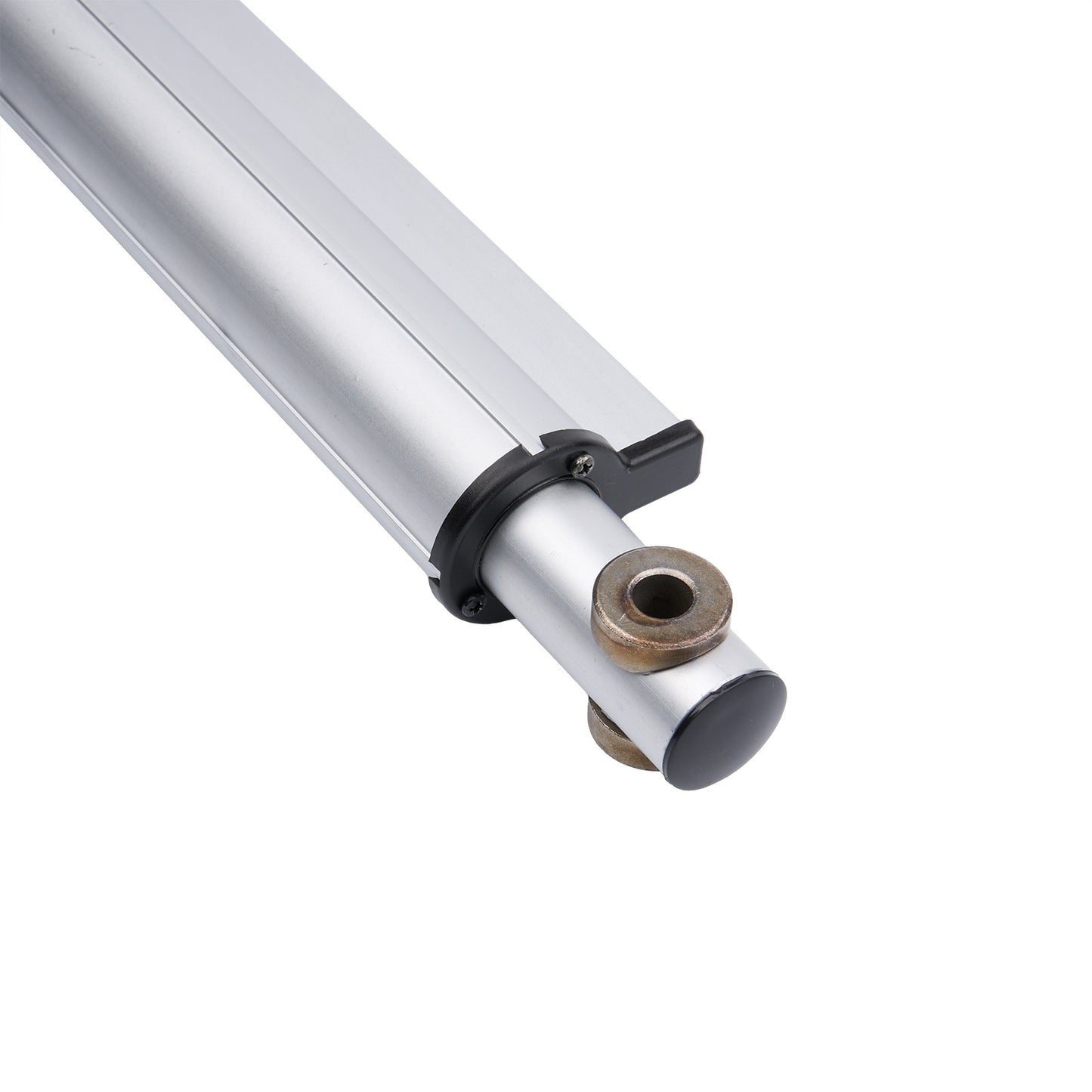 Metallic cylindrical object with a metallic cap on a white background