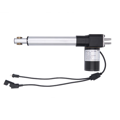 Linear actuator with wiring on a white background