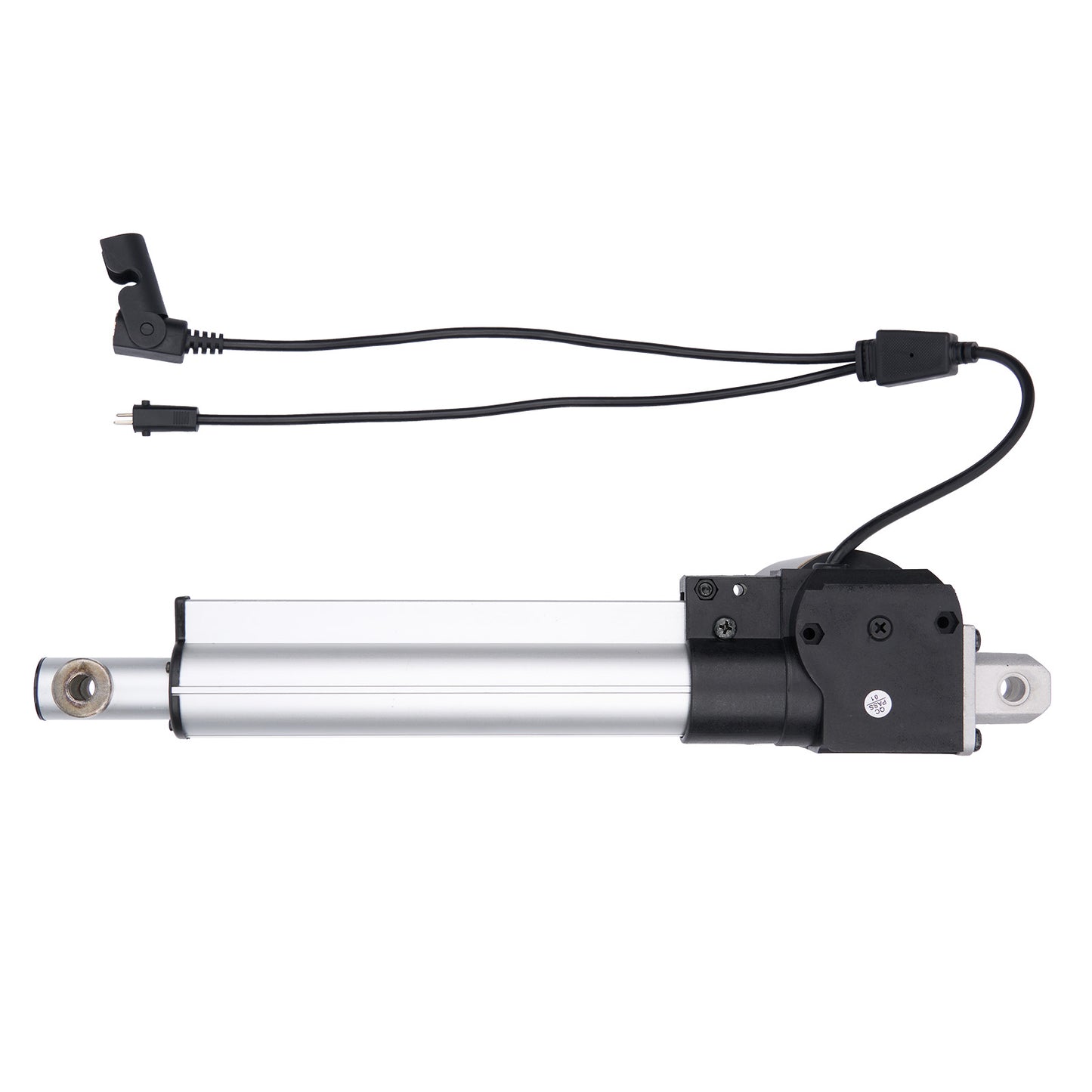 Linear actuator with cables on a white background