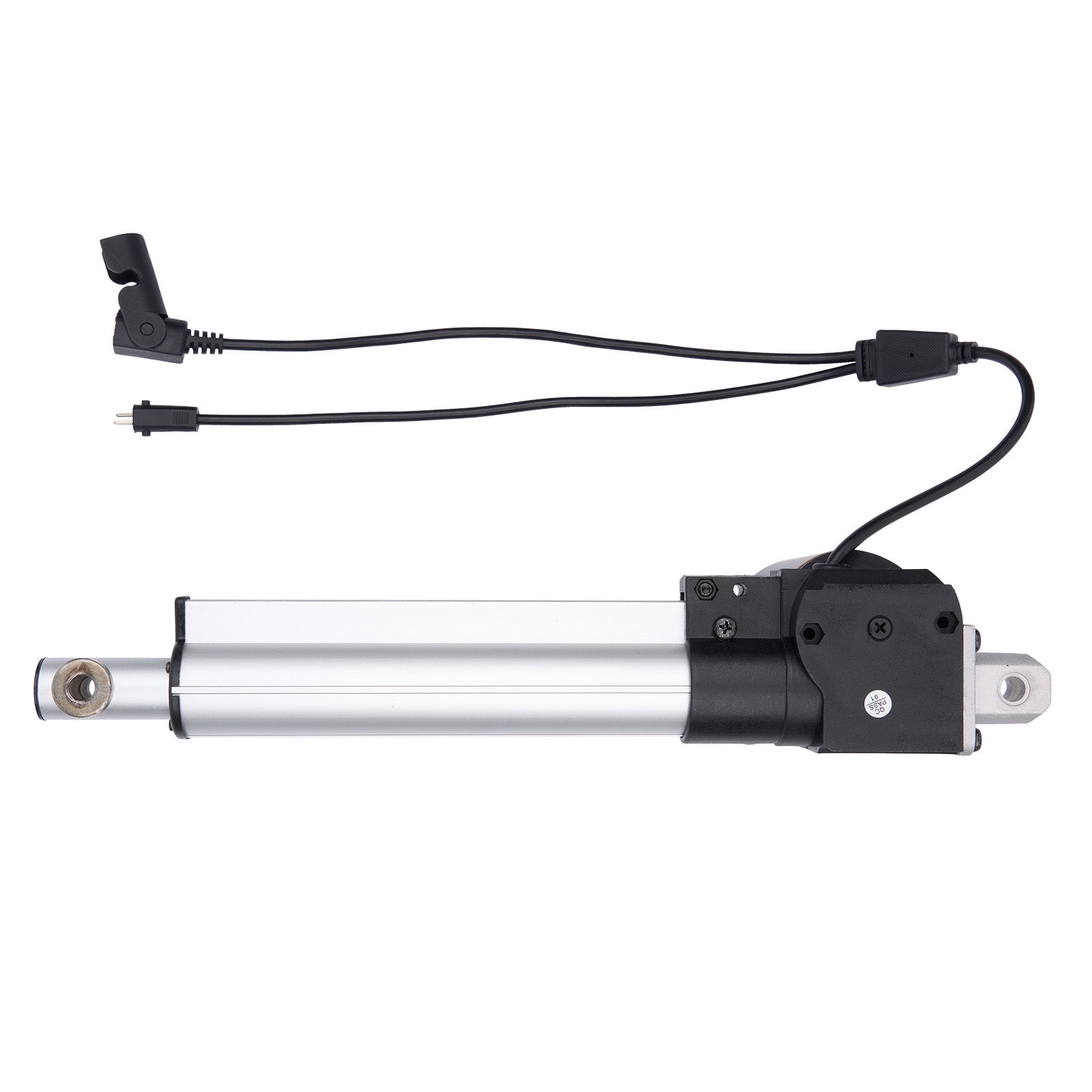Linear actuator with cables on a white background