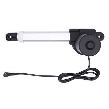 Black electronic component with a cable on a white background